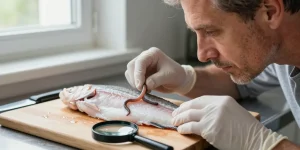 vers dans le poisson cabillaud