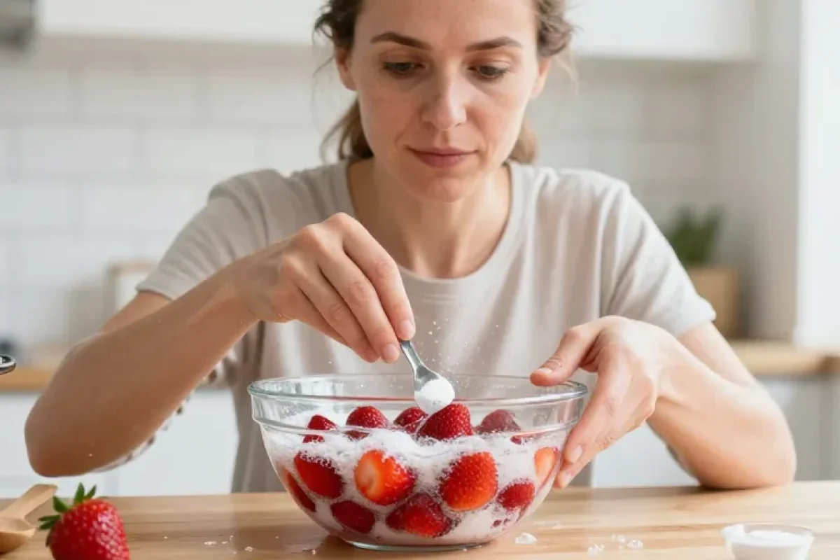 laver des fraises au bicarbonate